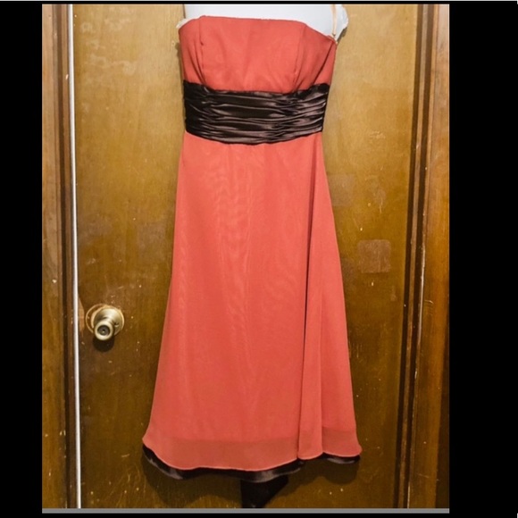 Vintage 90s/Y2K Red Strapless Dress - Picture 1 of 5
